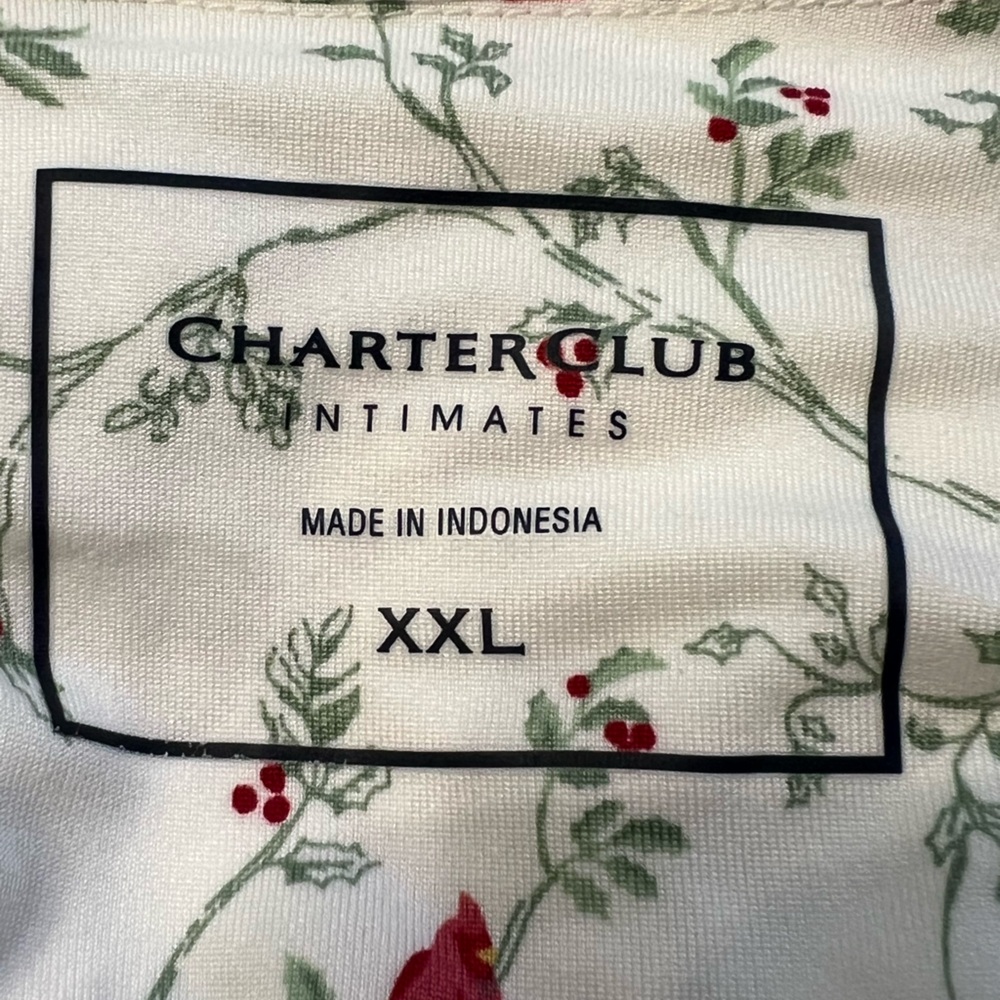 Charter Club Women's Notched-Collar Cardinal Designed Sleepshirt, NWT - Picture 4 of 8